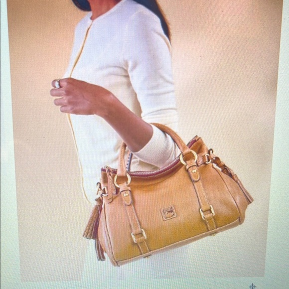 👜 Dooney & Bourke Vtg Florentine Leather Satchel with Gold Hardware  10x9x4.5” - Picture 15 of 17